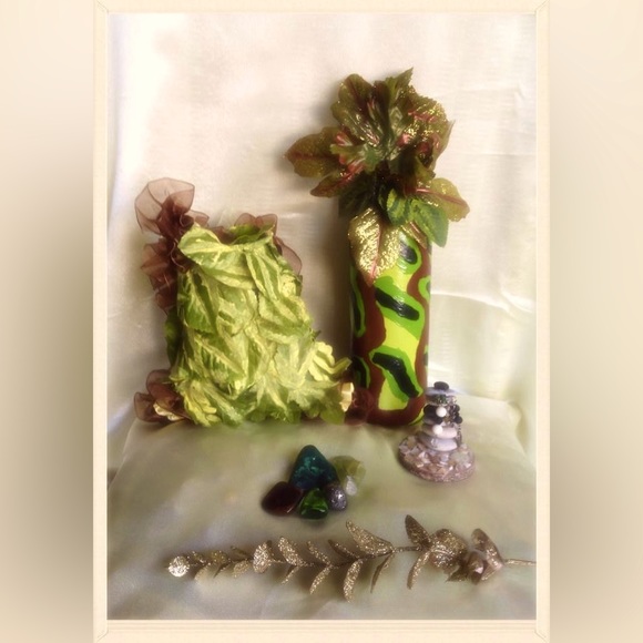 Hand Crafted Upcycled Glass Gypsy Bottle Eternal Tree Nature Vibes - Picture 10 of 15